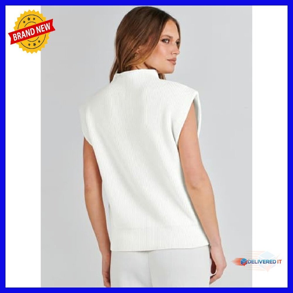 Mock Neck Sleeveless Sweater Vest Knit Pullover Tank Top Women's Casual - Picture 5 of 8